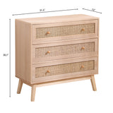 31.5 "3-Drawers Rattan Storage Cabinet Rattan Drawer,for Bedroom,Living Room,Natural - V.I.P Digital Presence