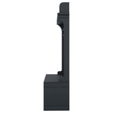 Hall tree with storage desk, entrance desk with drawers and 5 hooks, display rack, dark blue - V.I.P Digital Presence