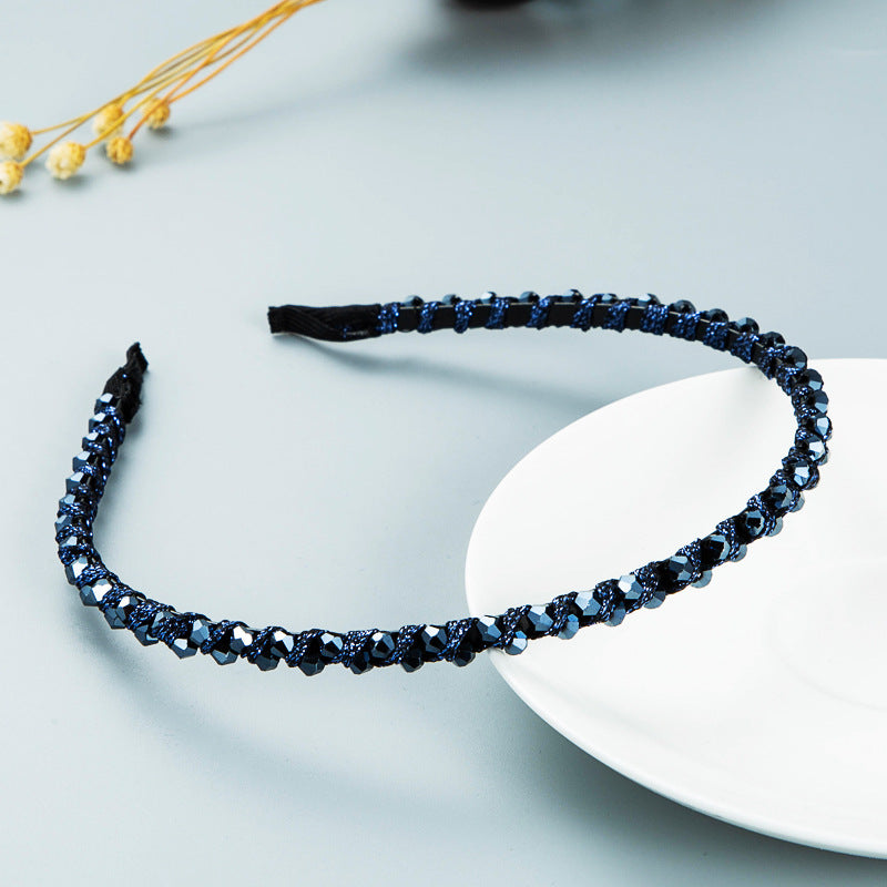 Winding String Crystal Thin Edge Headband Female Fashion Super Flash Party Hair Pressing Shampoo Headwear - V.I.P Digital Presence