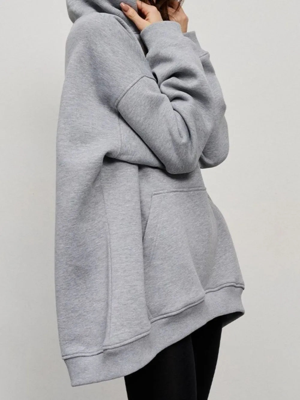 Pocketed Dropped Shoulder Long Sleeve Hoodie - V.I.P Digital Presence