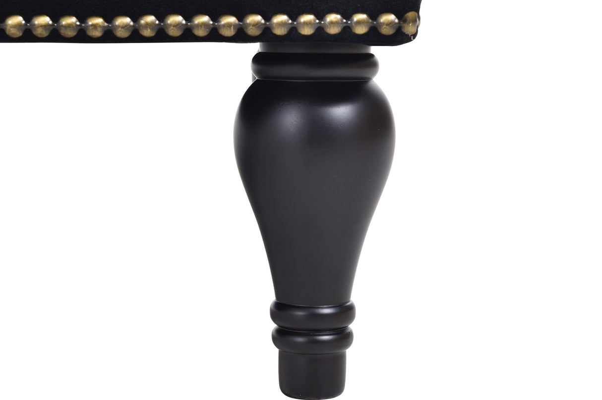 58 inch velvet lounge chair, button cluster right arm lounge chair with nail head decoration and solid wood legs - V.I.P Digital Presence