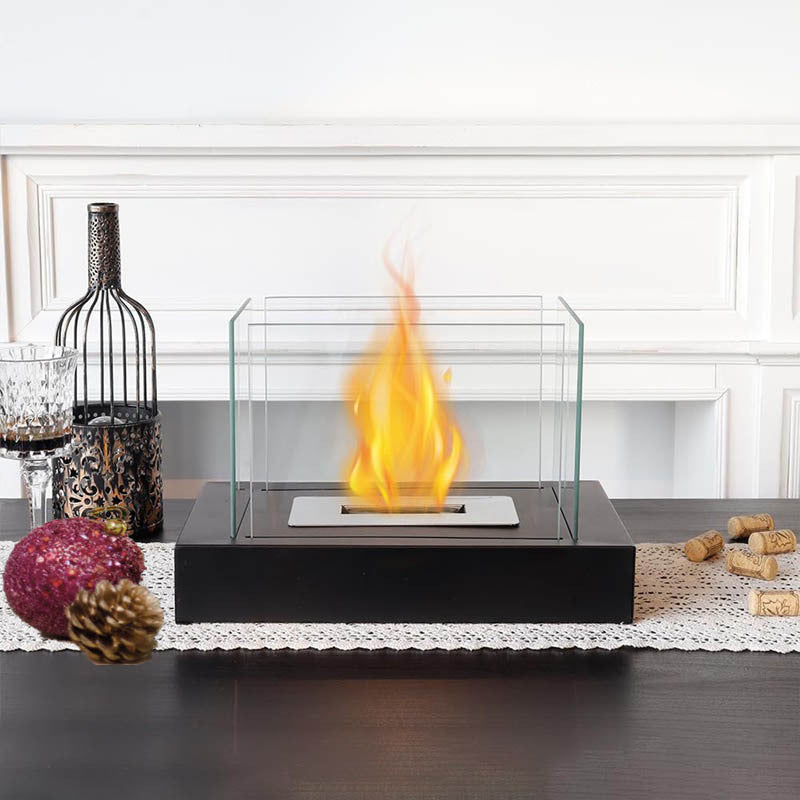 Four sided square alcohol fireplace lamp bar atmosphere desktop decoration heating oven lamp home real fire fireplace - V.I.P Digital Presence