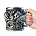 3D Engines - designed Stainless Steel Mug. Ideal for coffee/beer, a fun home & office drinking accessory. - V.I.P Digital Presence