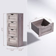 Floor Cabinet Wooden Storage Cabinet Home Office Living Room Bathroom Side Table Sturdy Modern 4 Drawers Grey - V.I.P Digital Presence