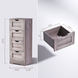 Floor Cabinet Wooden Storage Cabinet Home Office Living Room Bathroom Side Table Sturdy Modern 4 Drawers Grey - V.I.P Digital Presence