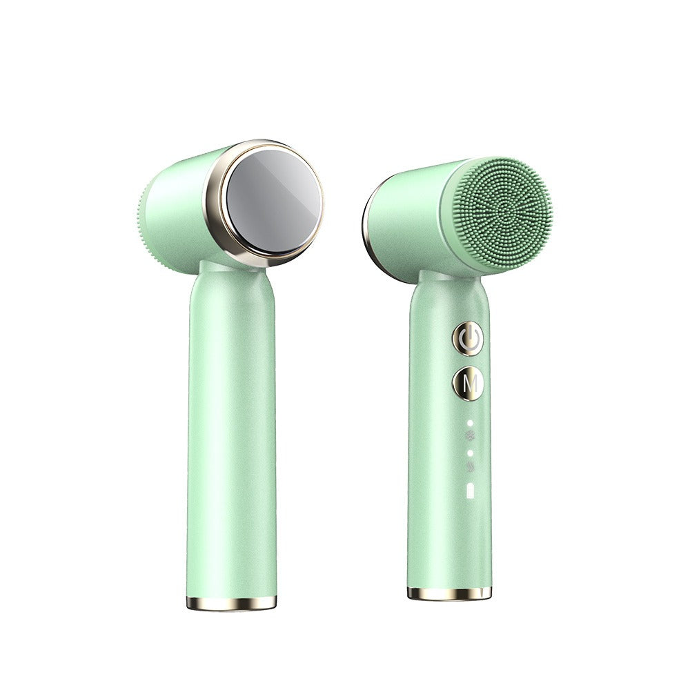 6-In-1 Hot And Cold Facial Cleanser Display Cleansing Brush Ultrasonic Facial Cleanser Pore Cleaning Silicone Beauty Instrument - V.I.P Digital Presence