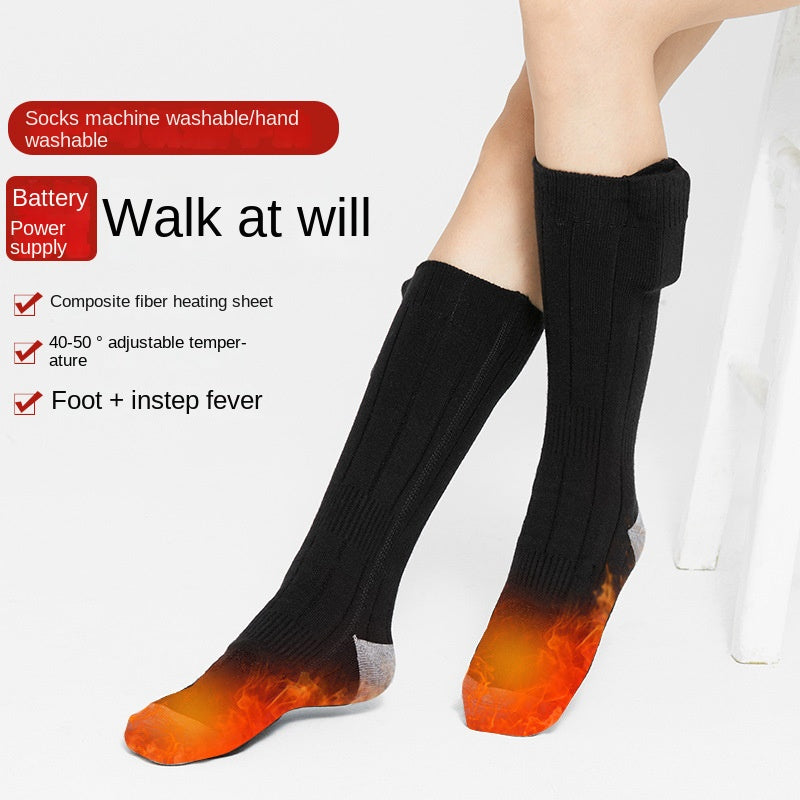 Heating socks, warm electric socks, USB charging long tube skiing socks, men's and women's winter heating and foot warming socks - V.I.P Digital Presence