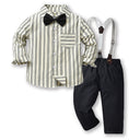 Children's Clothing Autumn Korean Version Multi-Color Plaid Long Sleeve Cotton Shirt Suspenders Boys' Suit - V.I.P Digital Presence