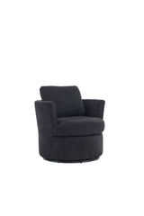 Rotating bucket chair living room comfortable circular sofa chair 360 degree rotating bucket chair armchair (black) - V.I.P Digital Presence