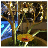 Solar Hanging Bird Bath for Outdoors 24 inch Glass Bird Feeder Sunflower Tray Crackle Ball Light Waterproof Yard Garden Decorati - V.I.P Digital Presence