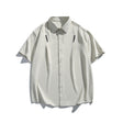 Letter embroidery loose casual short sleeved shirt for men - V.I.P Digital Presence