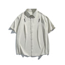 Letter embroidery loose casual short sleeved shirt for men - V.I.P Digital Presence