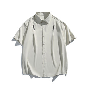 Letter embroidery loose casual short sleeved shirt for men - V.I.P Digital Presence