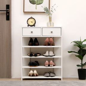 Storage Rack Storage Organiser in the Entryway Economical Home Shoe Rack Multi-Layer Shoe Cabinet (White) - V.I.P Digital Presence