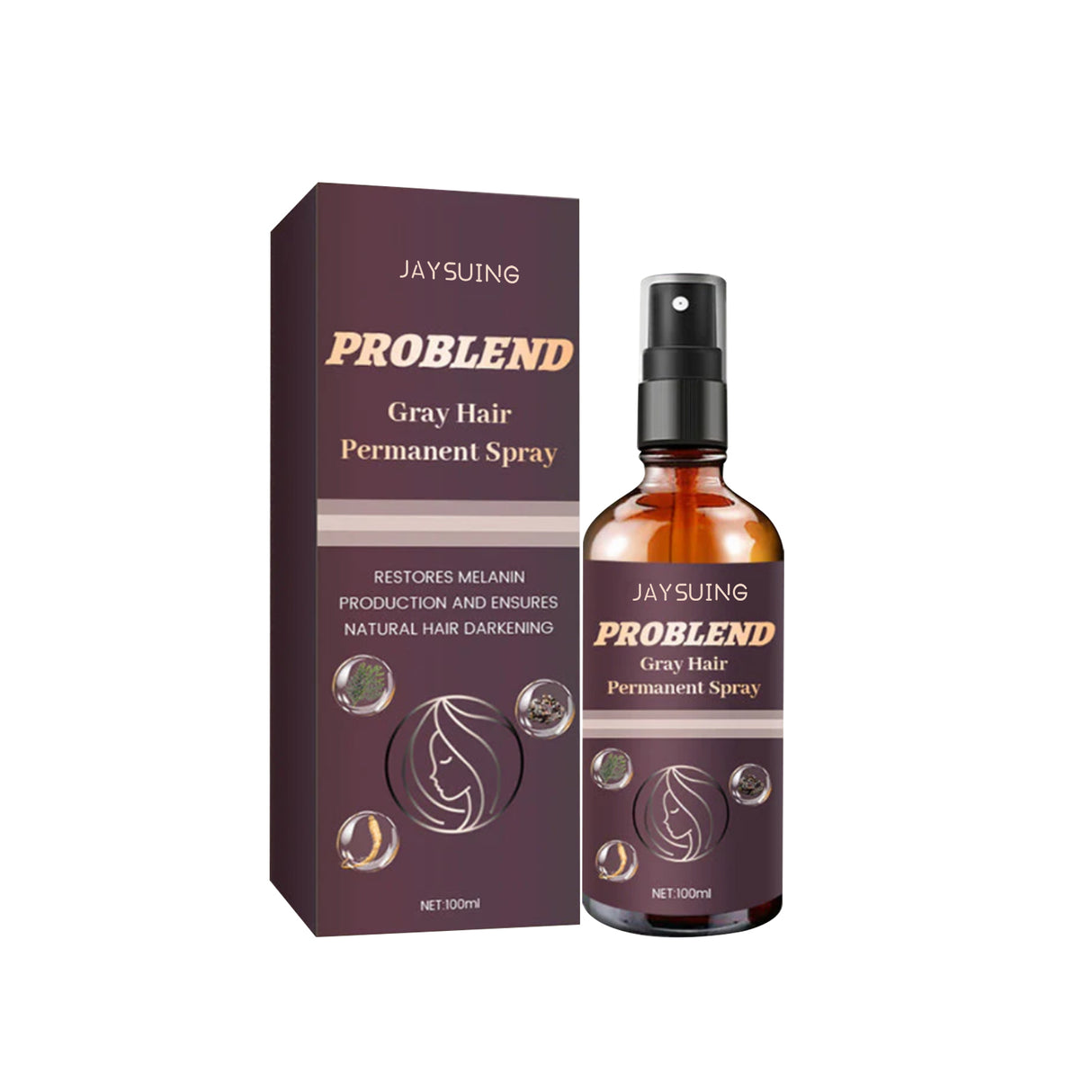 Black Hair Spray, Nourishes Black Hair And Covers White Hair Soft Natural Glossy Hair Spray - V.I.P Digital Presence