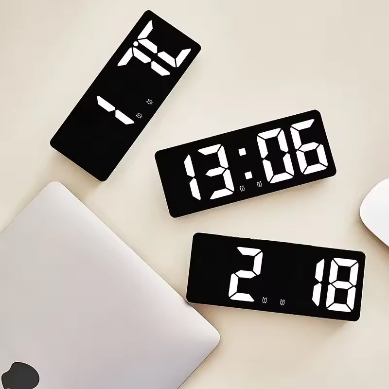 Multifunctional LED Digital Clock: Features number display, color nightlight, temp, calendar, alarm. Large size, backlit, great - V.I.P Digital Presence