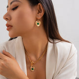 Fashionable diamond studded heart-shaped pendant necklace with a light luxury style and metallic feel, Necklace set - V.I.P Digital Presence