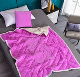 Manta de franela 2 en 1 para sofá de coche, cojín lumbar, manta de aire acondicionado, edredón de retazos plegable, ropa de cama