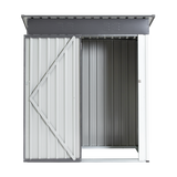 XWT016 Garden Metal Storage Lifter Shed Gray White 5x3x6ft outdoor storing tools Rainproof Hinge door version - V.I.P Digital Presence