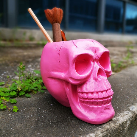 Black Skull Storage Pen Holder for Human Skull Makeup Pen - V.I.P Digital Presence