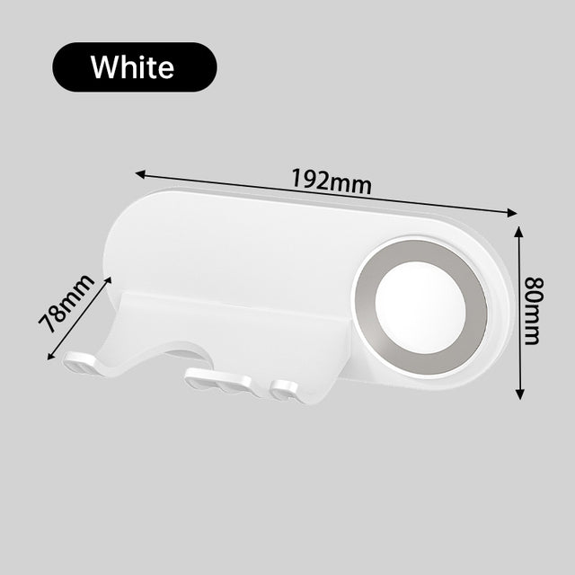 No - drill Magnetic Hair Dryer Wall Mount. Synthetic plastic, for Dyson/Leihen/Kexi. Colors: gray & white - V.I.P Digital Presence