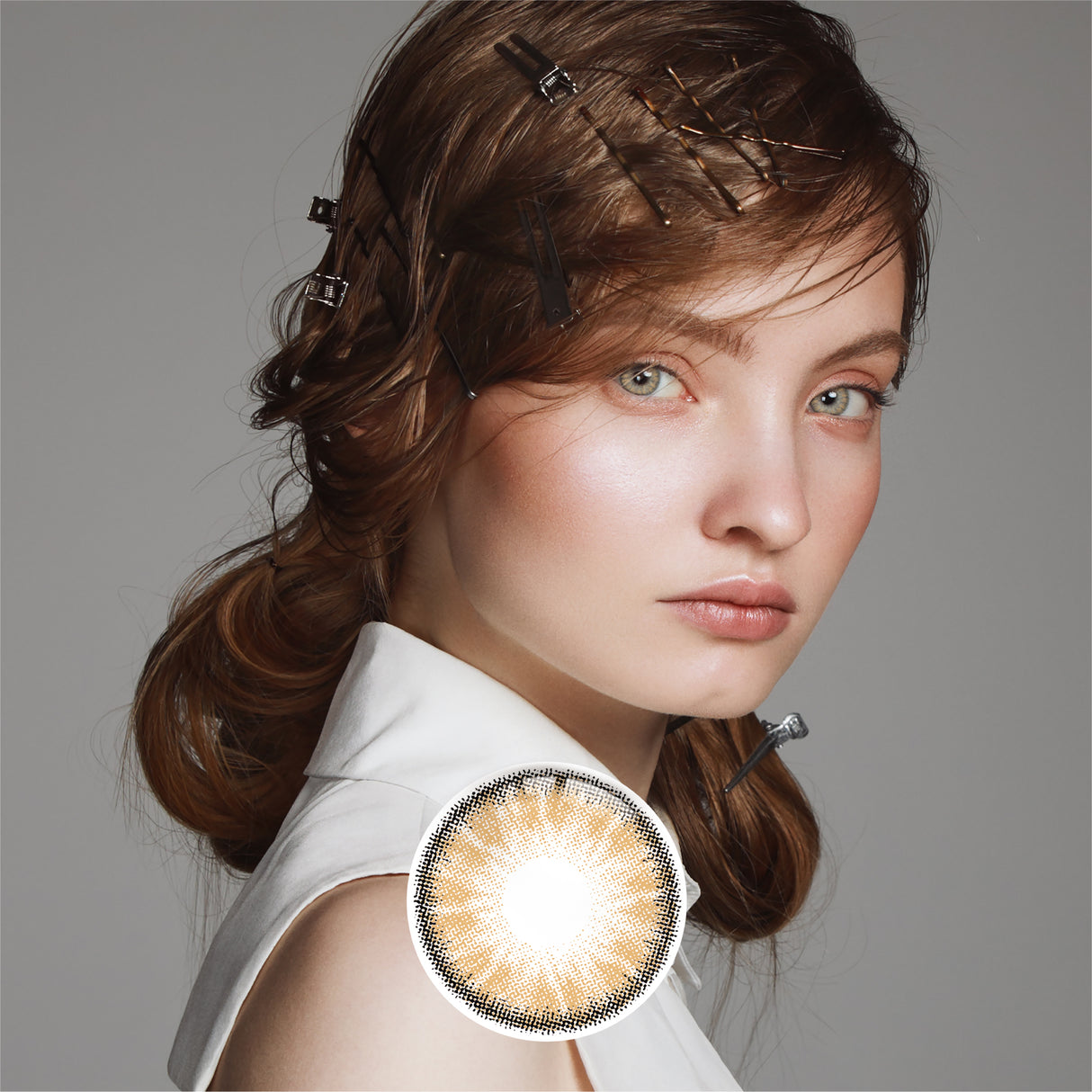 1Pair FDA Certificate Eyes Beautiful Pupil Colorful Girl Cosplay Contact Lenses  Purely brown - V.I.P Digital Presence