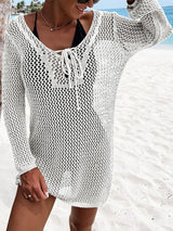 Openwork Tie Neck Cover-Up - V.I.P Digital Presence
