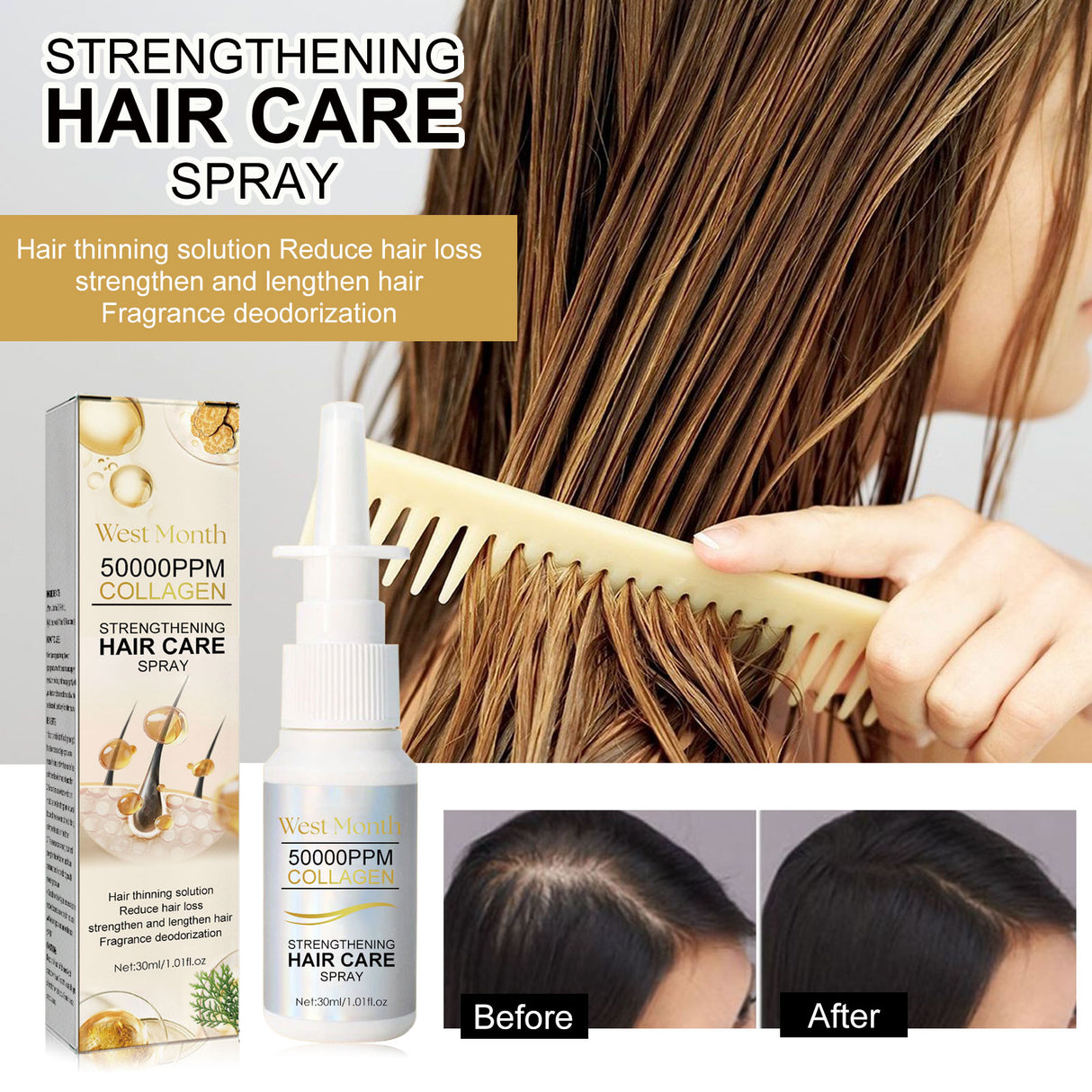 Hair Smoothing Essence Spray, Moisturize Hair Roots, Strengthen Scalp, Prevent Hair Loss, Repair And Smooth - V.I.P Digital Presence