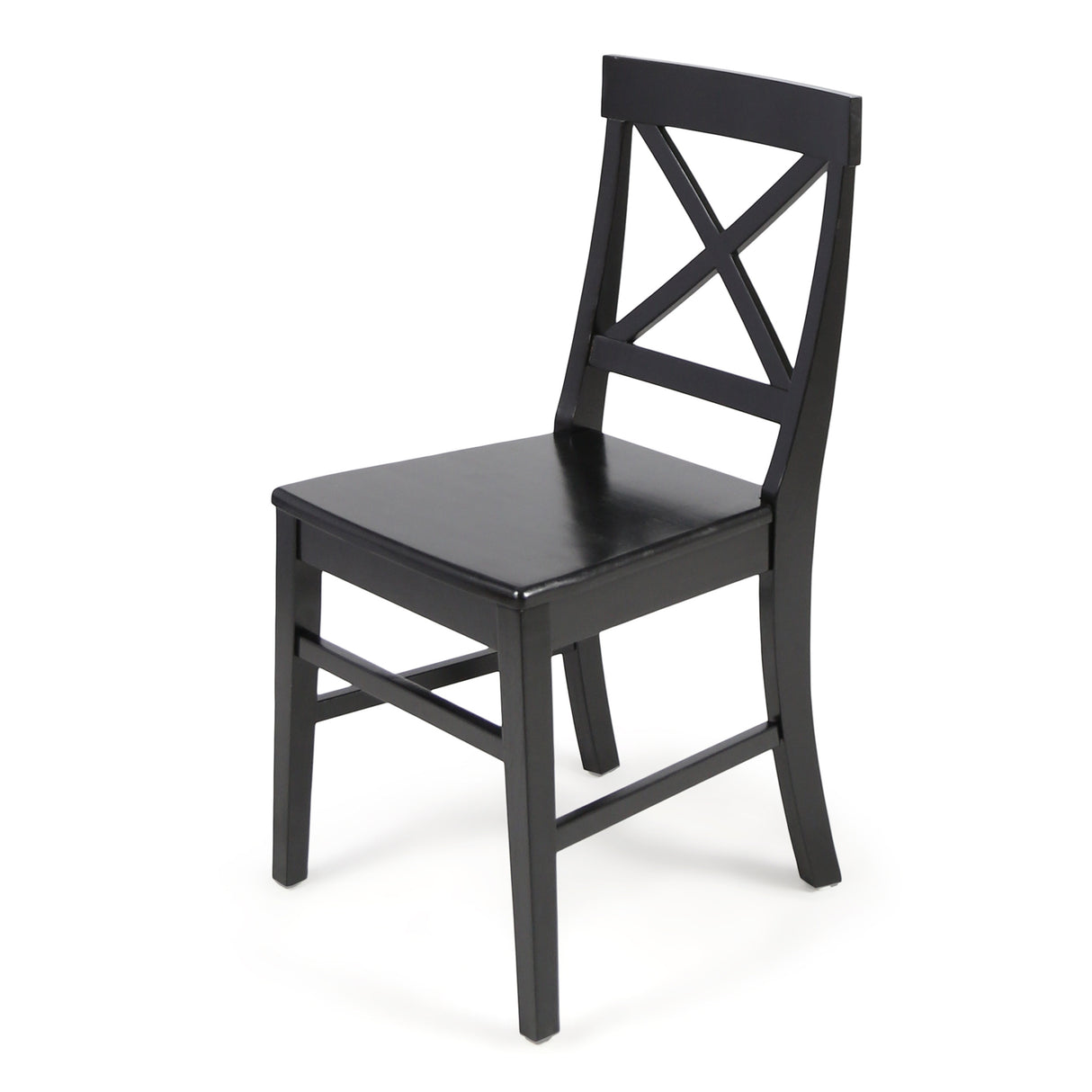 Roshan Farmhouse Acacia Wood Dining Chairs, Black (Set of 2) - V.I.P Digital Presence