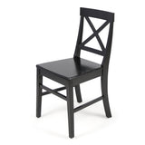 Roshan Farmhouse Acacia Wood Dining Chairs, Black (Set of 2) - V.I.P Digital Presence