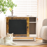 Litter Box Enclosure,Modern Hidden Cat Litter Box Enclosure Furniture with Scratching Pad for Living Room, White + vintage - V.I.P Digital Presence