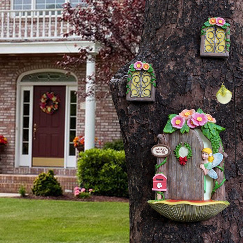 Elf House Garden Resin Night Light Doors and Windows Hangers - V.I.P Digital Presence