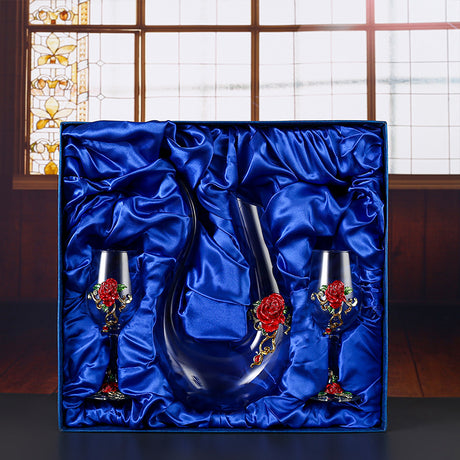 Household enamel crystal glass red wine glass goblet decanter - V.I.P Digital Presence