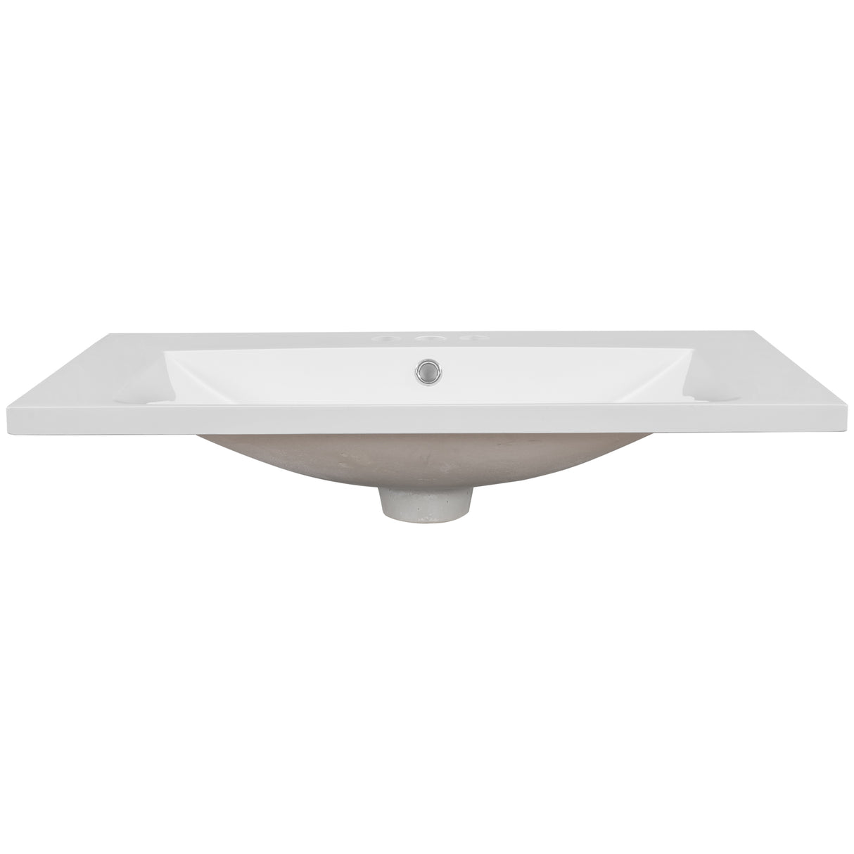 30" Single Bathroom Vanity Top with White Basin, 3-Faucet Holes, Ceramic, White - V.I.P Digital Presence