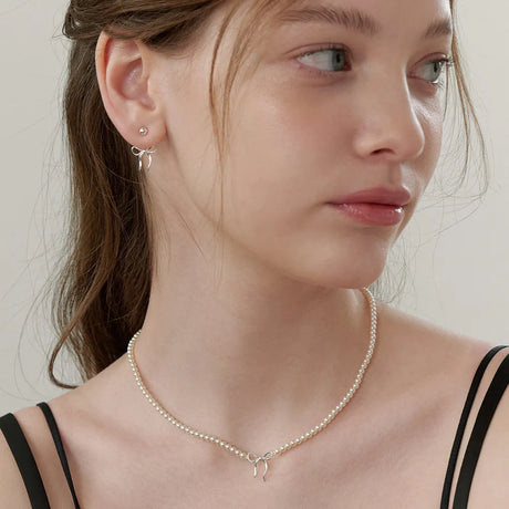 Copper Pearls Bow Necklace - V.I.P Digital Presence