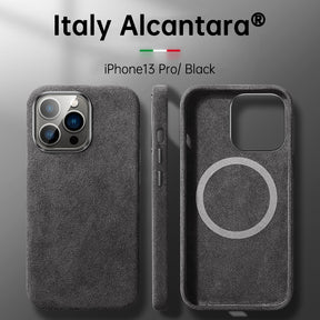 Italian Alcantara Case for iPhone 15 Pro Max Business Leather Phone Back Cover for iPhone 13 Pro Max Magnets - V.I.P Digital Presence