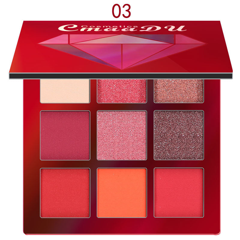 CmaaDu 9 Colors Eye Shadow Diamond Shine Eyeshadow Palette Shiny Highlight Eyeshadow - V.I.P Digital Presence