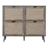4 Door Shoe Rack, Freestanding Modern Shoe Storage Cabinet, for Entryway - V.I.P Digital Presence