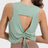 Drawstring Cutout Round Neck Active Tank - V.I.P Digital Presence