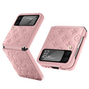 Funda para teléfono Galaxy Samsung Z Flip3 con bisagra Violent Bear, funda protectora Flip3 de cuero liso y plegable.