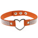 Japan's Harajuku Soft Girl Black Rhinestone Peach Heart Love-Shaped Collar Women's Neck Strap Collarbone Necklace Short - V.I.P Digital Presence
