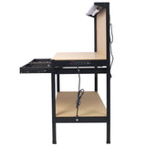 Steel Workbench Tool Storage Work Bench Workshop Tools Table W/Drawer and Peg Board ,4xAC outlets 2xUSB Ports - V.I.P Digital Presence