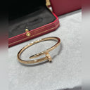V-Gold Diamond Pavé Screw Cuff for Couples - Titanium Steel Open-Close Clasp - V.I.P Digital Presence
