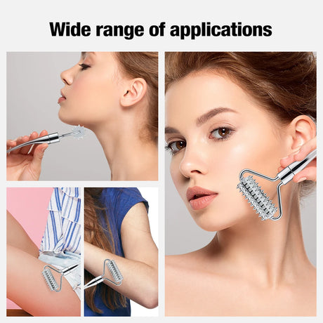 Stainless Steel Pointed Roller Spatula Massage Ball Stone Face Roller Massager To Improve Neck Facial Beauty Skin Care Tool - V.I.P Digital Presence