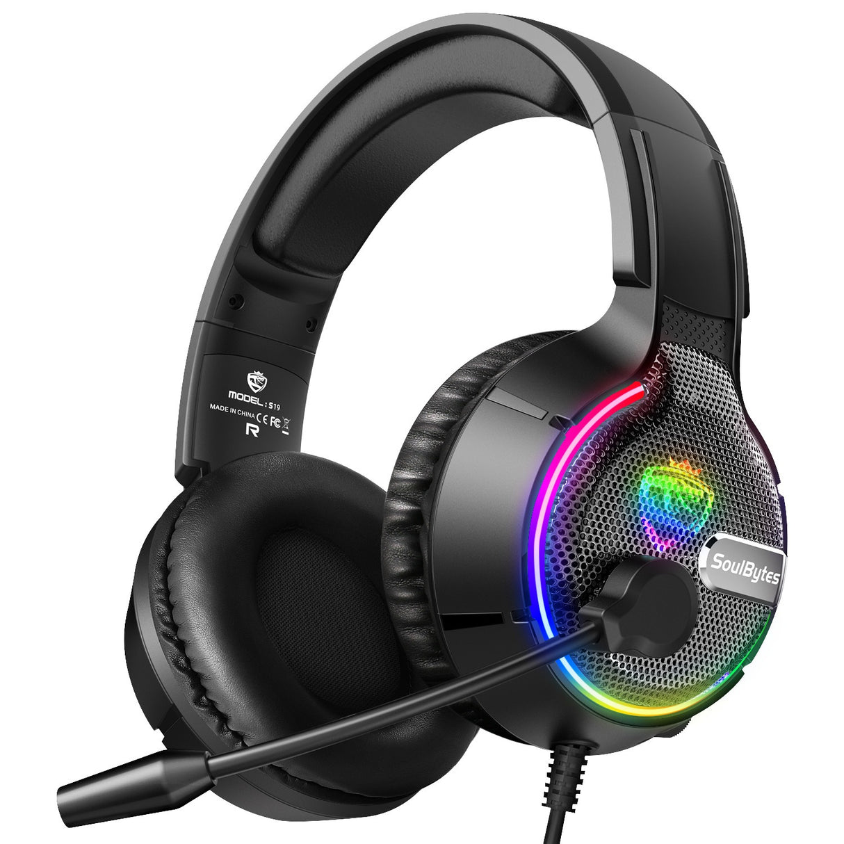 Head mounted gaming headset Soulbytes S19 wired RGB computer headset anchor gaming headset - V.I.P Digital Presence