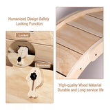 Cat Exercise Wheel for Indoor Cats, Cat Running Wheel with Carpeted Runway 37" Natural Wood Color - V.I.P Digital Presence