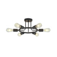 6 Light Modern Sputnik Lights Semi Flush Mount Ceiling Light Black Finished - V.I.P Digital Presence