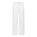 Loose Denim Pants Men's Street Trend Loose Straight Leg Trousers Pure Color Floor-Length Wide-Leg Long Pants - V.I.P Digital Presence