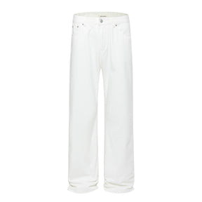 Loose Denim Pants Men's Street Trend Loose Straight Leg Trousers Pure Color Floor-Length Wide-Leg Long Pants - V.I.P Digital Presence
