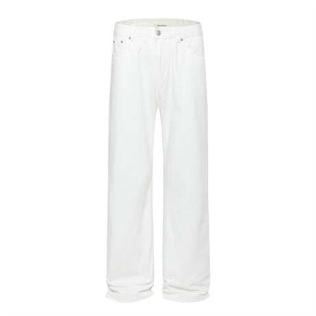 Loose Denim Pants Men's Street Trend Loose Straight Leg Trousers Pure Color Floor-Length Wide-Leg Long Pants - V.I.P Digital Presence